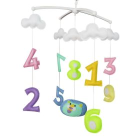 Handmade Colorful Numbers Baby Crib Mobile Nursery Room Decor Musical Mobile Crib Toy for Girls Boys