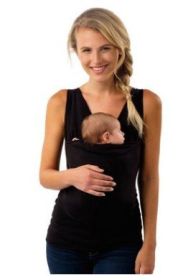 Leisure mother kangaroo multifunction vest (Option: Black-M-Women)