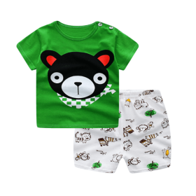 Cartoon Clothing Baby Boy Summer Clothes T-shirt Clothing Sets (Option: Bear-100cm)