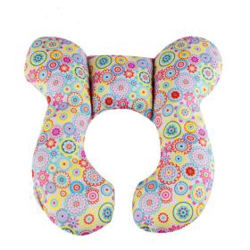 Infant Pillow  Baby Bed  U-Shaped Safety Seat  Neck Guard  Fixed Stereotyped Stroller Pillow (Option: Flower-OPP)