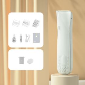 Baby Automatic Hair-absorbing Hair Clipper; Electric Clipper; Mute Shaving Electric Clipper; Household Quiet Children's Artifact (Color: 2022 New Open Cover Sindh White)