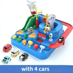 Kids Race Track Toys For Boy Car Adventure Toy For 3 4 5 6 7 Years Old Boys Girls; Puzzle Rail Car; City Rescue Playsets Magnet Toys W/ 4 Mini Cars; P (Color: T801 blue with 4 cars)