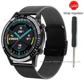 I9 smart watch Bluetooth hands-free call explosion heart rate blood pressure blood oxygen sleep monitoring watch (colour: Milan Black Steel (watch strap adjuster))