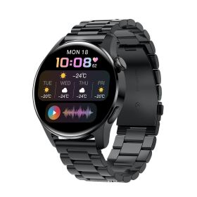 I29 smart bracelet Heart rate Blood pressure Blood oxygen Music playback Photoshop Bluetooth call watch (colour: Traditional black)