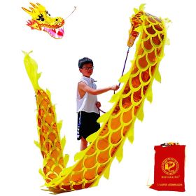 Lightweight Dragon Poi with 3D Dragon Head & Swing Rope Combo for Kids and Beginners (Color: Golden Yellow, size: 9.8 FT)