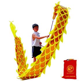 Lightweight Dragon Poi with 3D Dragon Head & Swing Rope Combo for Kids and Beginners (Color: Golden Yellow, size: 16.4 FT)