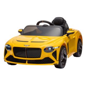 Licensed Bentley Mulsanne,12v7A Kids ride on car 2.4G W/Parents Remote Control,electric car for kids,Three speed adjustable,Power display, USB,MP3 (Color: Yellow)